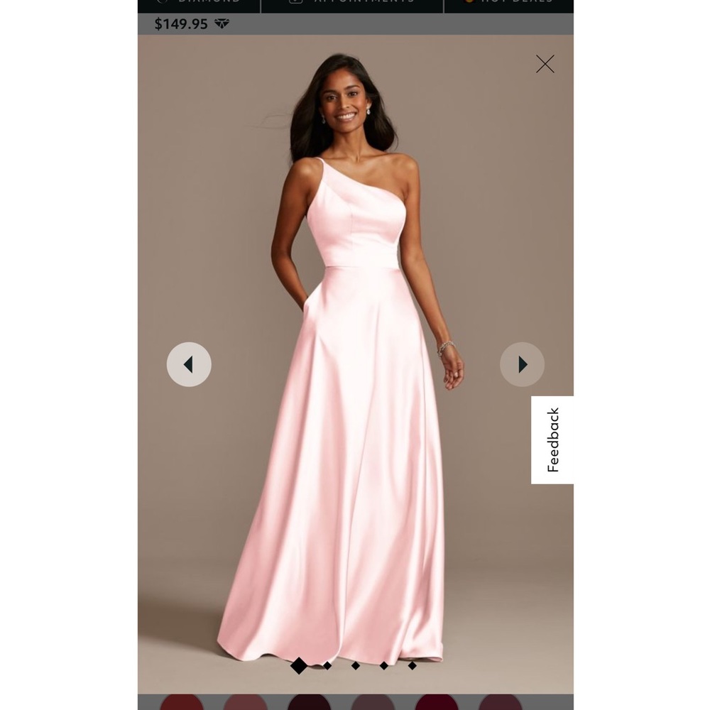 one shoulder satin a-line bridesmaid dress